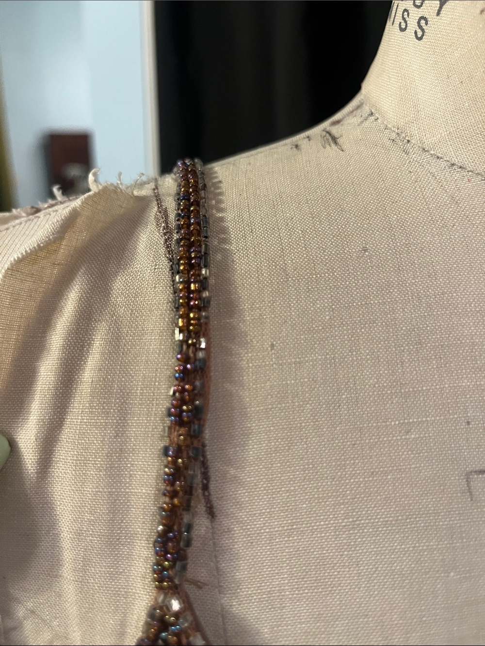 Beaded Sheer Peach Camisole Top - Picture 7 of 9